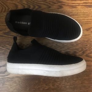 Madden Girl slip on black sneakers